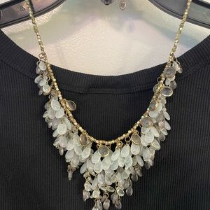 Anthropologie grey beaded necklace